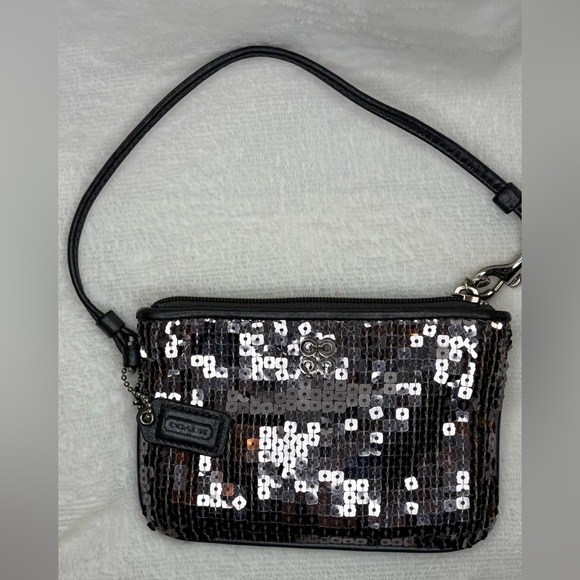Coach Handbags - Coach Black and silver Sequin Women's Bag